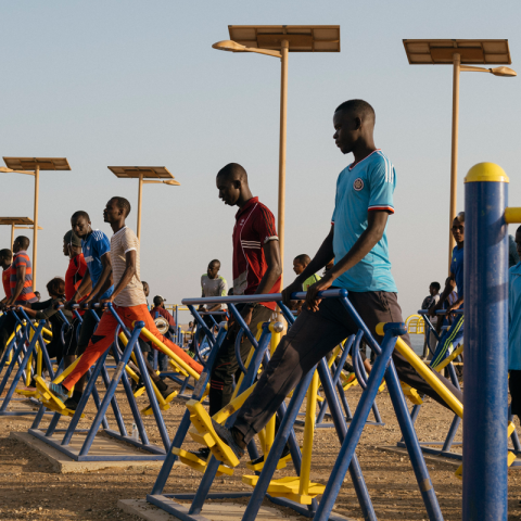 People working out in Dakar