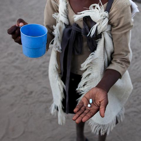 A child takes ARTs in Namibia