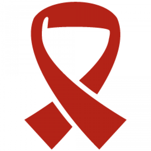 HIV red ribbon icon