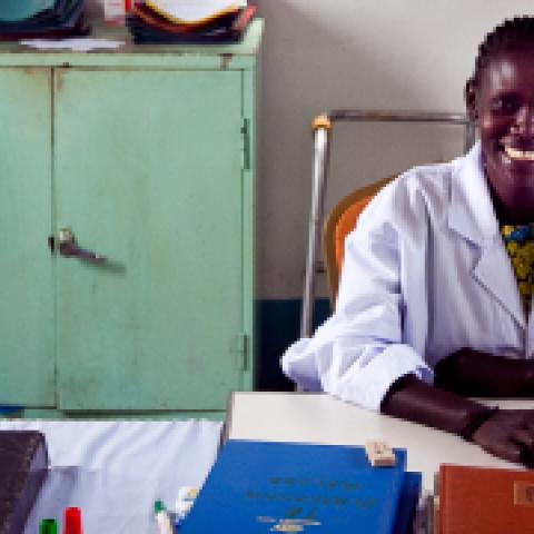 Health worker in South Sudan
