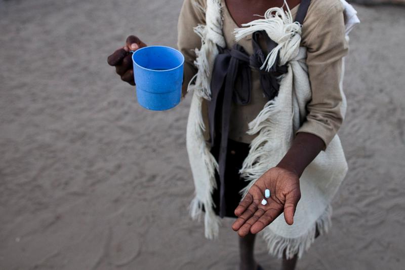 A child takes ARTs in Namibia