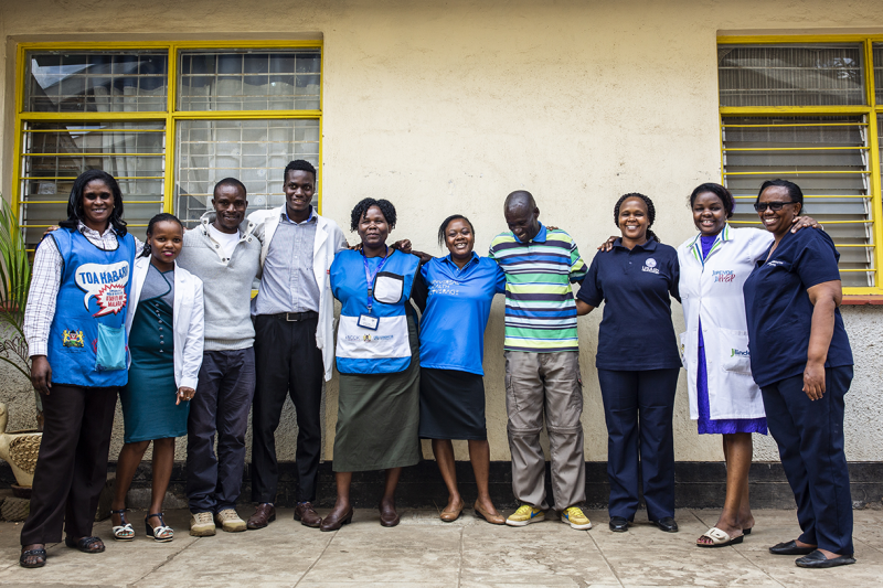 Beth and members of her team at Mathare North Health Center. 