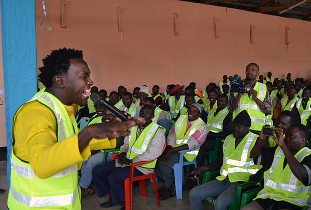 Well-known Tanzanian comedian Emmanuel Mgaya (also known as Massanja Mkandamizaji) performed for the crowd and told his story of undergoing medical circumcision as an adult.