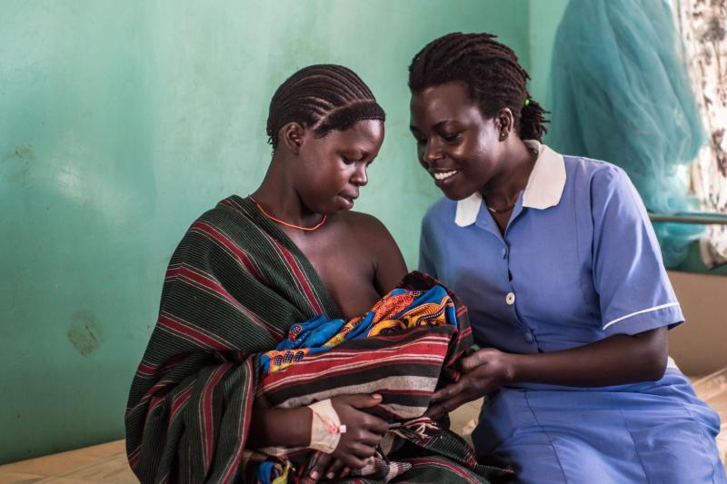 Jane Atim with patient