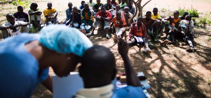 Health worker and clients in Tanzania