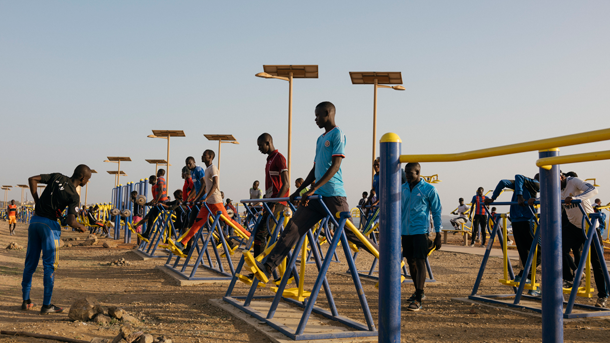 People working out in Dakar