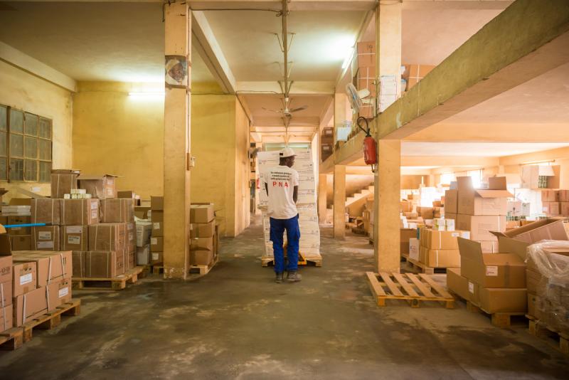 A supply chain worker in Senegal.