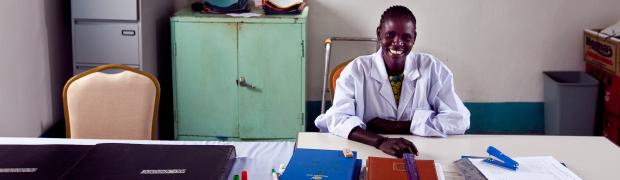 Health worker in South Sudan