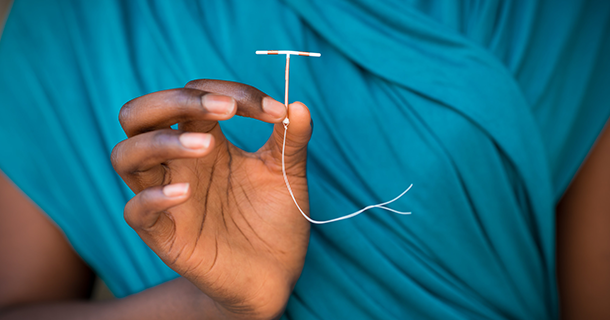 Client holds IUD