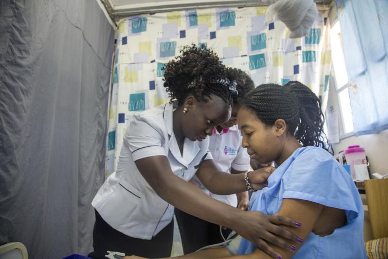 Nurse Sellyvine at Womens Hospital in Nakuru, Kenya.