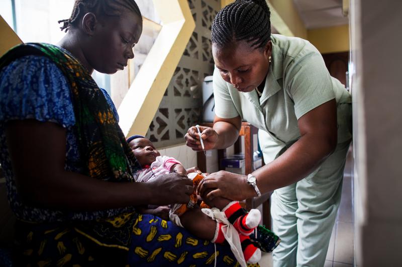 baby receiving vaccine