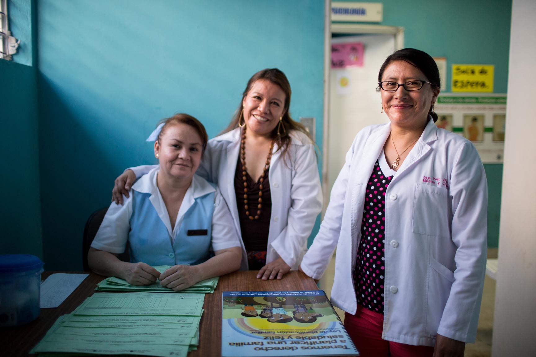 Health workers in the HIV clinic at Juan José Ortega National Hospital in Coatepeque, Guatemala. Photos by Anna Watts for IntraHealth International