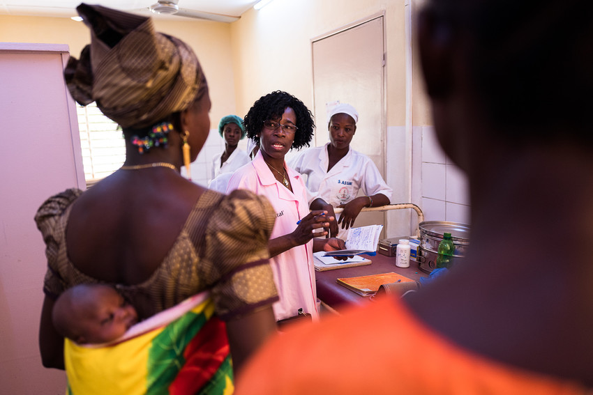 For many women in West Africa, a trip to the health facility involves traveling many miles from home. Now women can access more services during a single visit, thanks to the new integration model. Photo by Trevor Snapp for IntraHealth International.